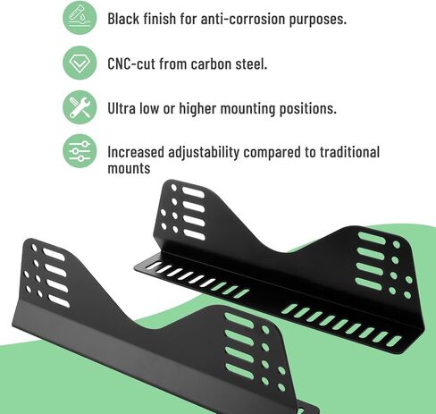 Side Mount Brackets for Bucket Race Seats: Universal Racing Seat Bracket (Black Set of 1) in Saudi Arabia