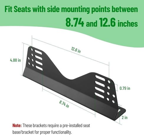 Side Mount Brackets for Bucket Race Seats: Universal Racing Seat Bracket (Black Set of 1) in Saudi Arabia