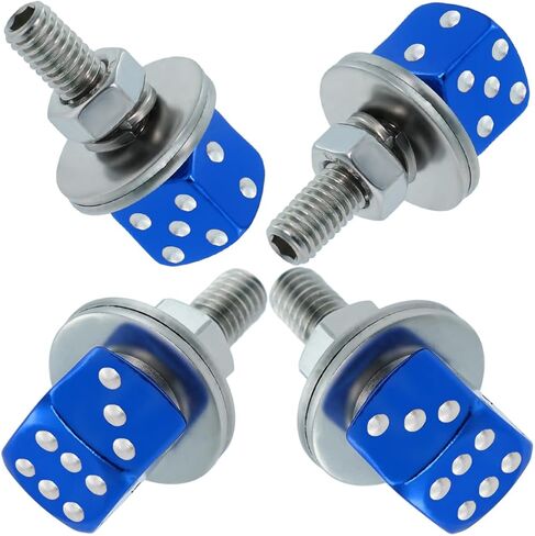 Dice License Plate Screw Fasteners Aluminum Alloy Decorative Modified Motorcycle License Plate Bolt Frame Mounting Kit Cars Truck Vehicle Accessories 4 Pcs (Red) in Kuwait
