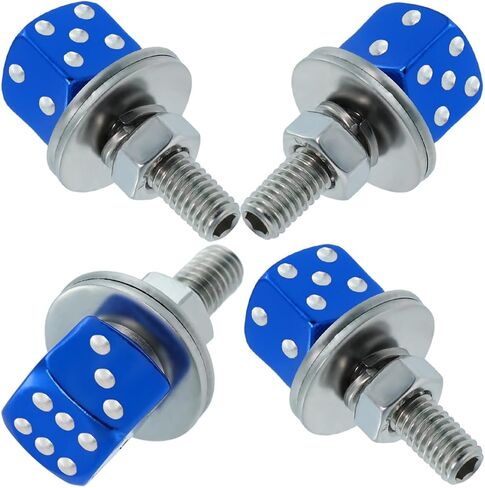 Dice License Plate Screw Fasteners Aluminum Alloy Decorative Modified Motorcycle License Plate Bolt Frame Mounting Kit Cars Truck Vehicle Accessories 4 Pcs (Red) in Kuwait