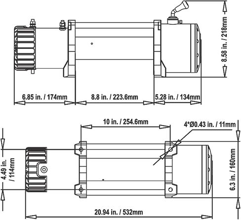 rugcel WINCH 13500lb مقاوم للماء شاحنة كهربائية ونش 12 فولت حبل صناعي جيب ونش مع Hawse Fairlead، مقبض سلكي و2 جهاز تحكم عن بعد لاسلكي، للمقطورة ورانجلر في رفع السيارة in Saudi Arabia