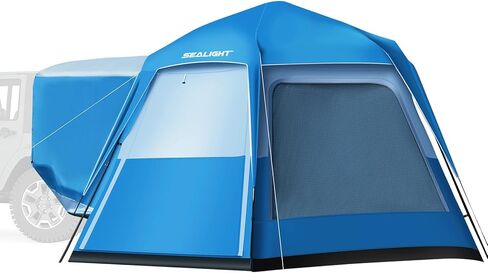 SEALIGHT SUV Tent for Camping 6 Person Pop Up Tent Double Layer PU3000mm Waterproof Car Camping Tent with Rainfly and Storage Bag，Weather Resistant SUV Tailgate Tent，10FT L x 8FT W x 7.2FT H Blue in Saudi Arabia