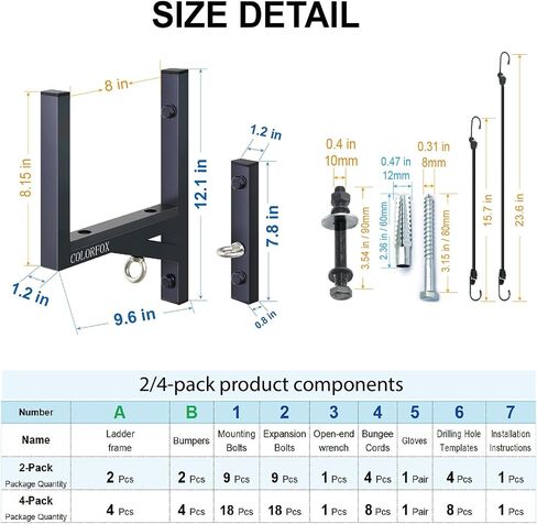 Trailer Ladder Rack,Adjustable Steel Side Mount Ladder Rack for Trailer,with Rubber Pad,Bumper,Hook,Elastic Rope,300 LBS Capacity,for Enclosed Trailer Exterior,Vans,Garages Side Wall(2 Rack) in Saudi Arabia