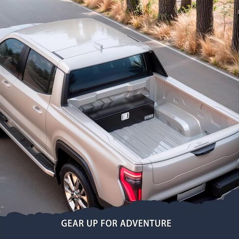ARKSEN 30 Inch Heavy Duty Aluminum Diamond Plate Tool Box Chest Box Pick Up Truck Bed RV Trailer Toolbox Storage Lockable Organizer with Side Handle and Lock Keys – Black in Kuwait