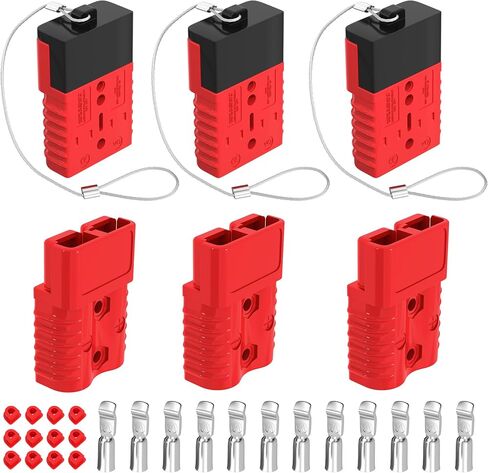 4PCS 50Amp Battery Quick Connect/Disconnect Connector,6 to 12 Gauge Battery Cable Connector, Wire Harness Plug Kit 12 to 36V for Car Winch Trailer in Kuwait