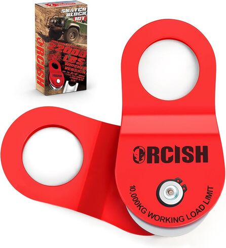 ORCISH 10 Ton Snatch Block, 22,000 LBS Capacity Block and Tackle Pulley System, Work with 0-3/4" Rope, Winch Hook Accessories, Heavy Duty Offroad Recovery Accessory for Truck, Tractor, ATV & UTV in Kuwait