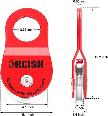 ORCISH 10 Ton Snatch Block, 22,000 LBS Capacity Block and Tackle Pulley System, Work with 0-3/4" Rope, Winch Hook Accessories, Heavy Duty Offroad Recovery Accessory for Truck, Tractor, ATV & UTV in Kuwait