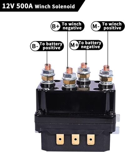 12v 500a Winch Solenoid Relay, Badlands Winch Solenoid Contactor for 8000lbs-12000lbs ATV UTV Winches Solenoid 4WD 4x4 Winches Replacement in Kuwait