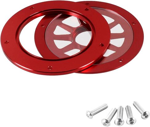 POWER JAMES Black 7.7" Visible Derby Cover Primary Clutch Cover with Tranparent Acrylic PC Glass Fits for Harley Davidson 2016-2024 Touring FLHX, FLHR, FLTR (Black) in Kuwait