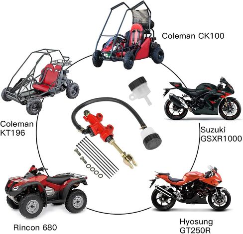 YOXUFA خزان الفرامل الخلفية الرئيسية لـ 98cc 196cc 212cc 2.8hp 6.5hp Coleman KT196 CK100 SK100 150cc Yerf Dog Helix Go Kart Cart Buggy 110cc 125cc 200cc 250cc الصينية ATV رباعية الحفرة الترابية in Kuwait