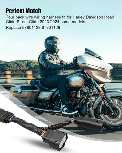 طقم أسلاك فصل سريع من Tour-Pak مناسب لـ Harley Davidson Road Glide Street Glide 2023 2024 بعض الموديلات، استبدل 67801128 67801129 Tour Pack Light Wire Harness محول in Saudi Arabia