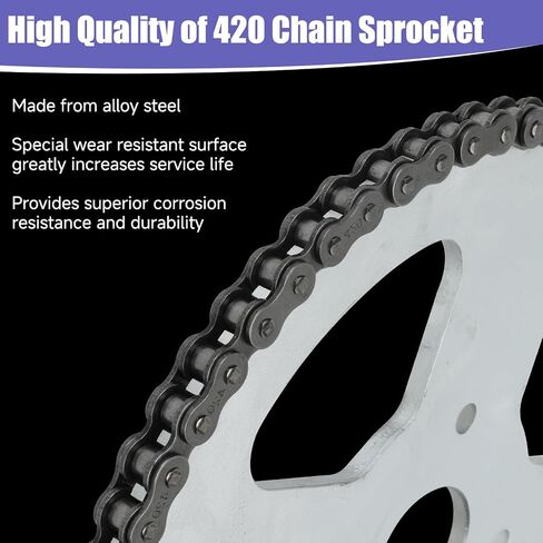 420 Chain with 60 Tooth Sprocket 40mm Bore for Mini Bike Coleman CT200U CT200U-EX BT200X Baja Warrior Trailmaster MB165 MB200 Axis M200 Predator 212 196cc 200cc Parts Rear Drive Chain 90 Links in Saudi Arabia