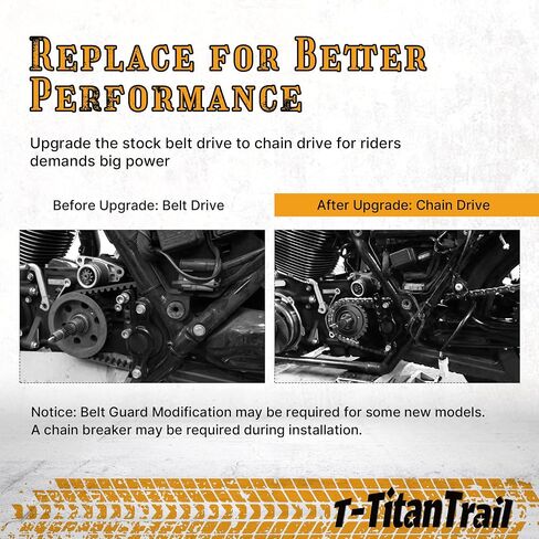 2009-up Touring Belt Drive to Chain Drive Conversion Kit، 25+53 سن ضرس 120 سلسلة محرك ناقل الحركة لـ Harley Twin Cam M8 Road Glide Road King Street Glide Electra Glide، فضي in Kuwait