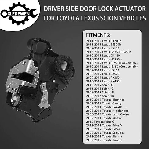 Door Lock Actuator Motor Front Left Driver Side | for Toyota 4Runner Camry Tundra Sequoia, Lexus ES350 GS350 LS460 RX450h, Scion tC xB xD | Replaces# 69040-0C050, 69040-06180, 931-401 in Saudi Arabia