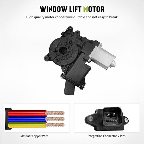 Front Driver Side Power Window Regulator (7 Pins) Fit for 2011-2015 Chevrolet Chevy Cruze, 2016 Chevy Cruze Limited, with Auto Up and Down, with Motor, 748-974, Front Left in Kuwait