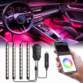 مصابيح السيارة الداخلية Torchbeam RGB، مصابيح LED للسيارة 16 مليون لون، التطبيق وجهاز التحكم عن بعد، وضع السرعة الحصري، تصميم بخطين وسهل التركيب لشاحنة السيارة ذات الدفع الرباعي