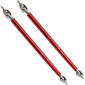 2PCS Adjustable Front Bumper Lip Splitter Strut Rod Tie Support Bars Replacement fit for Universal 150mm 5.91" (Red)