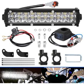 Dirt Bike Light Bar Headlight Motorcycle LED ATV Light ON/OFF Switch 60W Kit for CRF110 KLX110 TTR110 YZ250F Motocross Light ATV Headlight Assembly Part for Most 7/8" Handlebars with Mounting Brackets