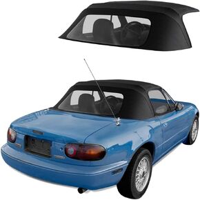 Sierra Auto Tops Convertible Top Replacement for Mazda Miata MX5 1990-2005, Cabrio Vinyl, Black, incl. Rain Rail