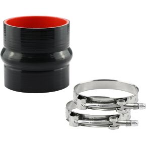 Ucreative 4'' Reinforced Silicone Straight Hump Coupler High Temperature 4-ply with T-Bolt Clamps Hose ID: 4.0" (102mm)