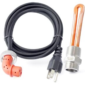 F7TZ-6A051-AA Diesel Engine Block Heater Replacement for Ford F-250 F-350 7.3L for Powerstroke Diesel 1995-2003 with Cable Cord 120v 1000w 3/4" NPT