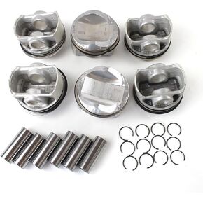 6pcs 06E107066DM Engine 3.0T Piston Assembly Piston Rings Set Fits for 2013-2016 Q5 3.0L 2012-2016 A5 Quattro 3.0L