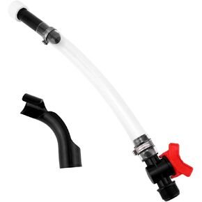 Fuel Jug Hose, Racing Hose Fuel Filler Jug Hose with 3044 Ball Valve Compatible with VP Fuel Cans Egs Cans LC2 Cans Scribner Utility Fuel Cans 5 Gallon Racing Gas Cans Trigger Hose Bender (White)