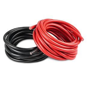 WATERWICH 4 Gauge Battery Cable Wire 4 AWG 20FT Welding Cables Set with 8 hot melt adhesives Perfect Connection for Ship Boat Small Yacht RV Camper Truck Car Vehicle (1 Black & 1 Red)