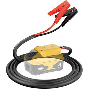 كابلات توصيل مع محول لبطارية ديوالت 20 فولت، بطارية محمولة 4.9 قدم 8AWG، كابلات معززة للسيارات من ديوالت جامبر لبدء تشغيل السيارة باستخدام الأداة