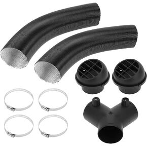Car Truck RV Bus Van Boat Car Heater Duct Kit Car Heater Duct Pipe Hose Set with 2Pcs Heater Pipe 60mm ID 100cm Max l