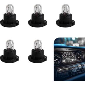 5 PCS Car 14 V 1.12 W Dashboard Light Bulbs, Base Diameter 10 mm Durable T4 Small Bulbs, Car Light Bulb Replacement Parts, Universal for Car and Motorcycle Dashboard Lights (White #DB1601)