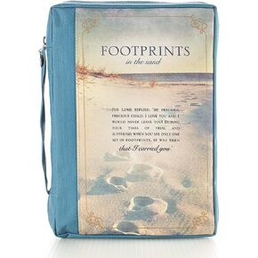 Christian Art Gifts Men/Women's Bible Cover I Can Do All Things Philippians 4:13, Blue/Turquoise Canvas, Large