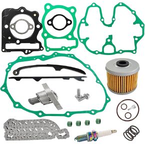 Cam Timing Chain Guides Tensioner Clutch Cover Gasket With Oil Filter Compatible with 1999-2008 Sportrax 400 TRX400EX 2x4 TRX400X XR400R
