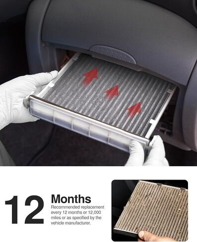 Puroma 2 Pack Cabin Air Filter with Activated Charcoal Layer Replacement for CP182, CF11182, Honda Civic, Clarity, CR-V, CR-Z, HR-V, Fit, Insight, Odyssey, Acura MDX, RDX, TLX, INTEGRA in Kuwait