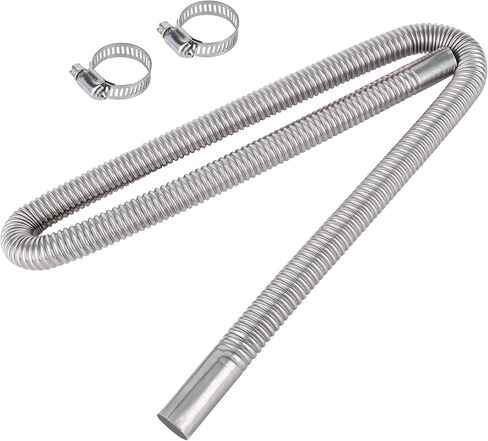 Stainless Steel Exhaust Hose, Fuel Tank Diesel Gas Vent Hose Length 47.2 Inches Flexible Exhaust Tubing Diesel Heater Exhaust Pipe, 2.5cm/ 1 In Inner Diameter Air Heater Exhaust Pipe in Saudi Arabia