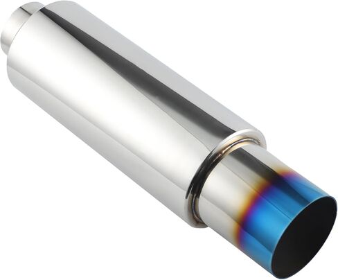 SINGARO Exhaust Muffler, Exhaust Tip, Stainless Steel Exhaust System Kit, 15" Length 2" Inlet 3" Outlet, Universal Car Accessories(Burnt) in Saudi Arabia