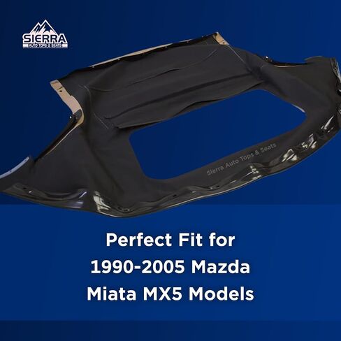Sierra Auto Tops Convertible Top Replacement for Mazda Miata MX5 1990-2005, Cabrio Vinyl, Black, incl. Rain Rail in Kuwait