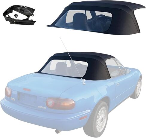 Sierra Auto Tops Convertible Top Replacement for Mazda Miata MX5 1990-2005, Cabrio Vinyl, Black, incl. Rain Rail in Kuwait