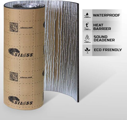 Siless Liner 157 mil (4 mm) 36 sqft Aluminum Foil Finish Car Sound Deadening & Heat Insulation Closed Cell Foam - PE Foam Sound Deadener in Saudi Arabia