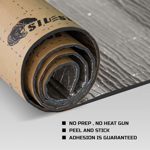 Siless Liner 157 mil (4 mm) 36 sqft Aluminum Foil Finish Car Sound Deadening & Heat Insulation Closed Cell Foam - PE Foam Sound Deadener in Saudi Arabia