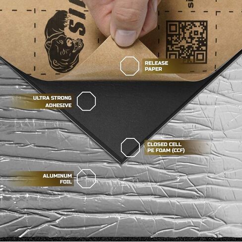 Siless Liner 157 mil (4 mm) 36 sqft Aluminum Foil Finish Car Sound Deadening & Heat Insulation Closed Cell Foam - PE Foam Sound Deadener in Kuwait