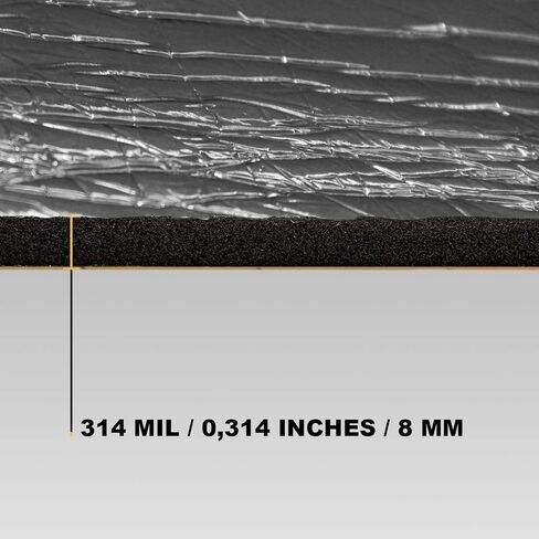 Siless Liner 157 mil (4 mm) 36 sqft Aluminum Foil Finish Car Sound Deadening & Heat Insulation Closed Cell Foam - PE Foam Sound Deadener in Saudi Arabia