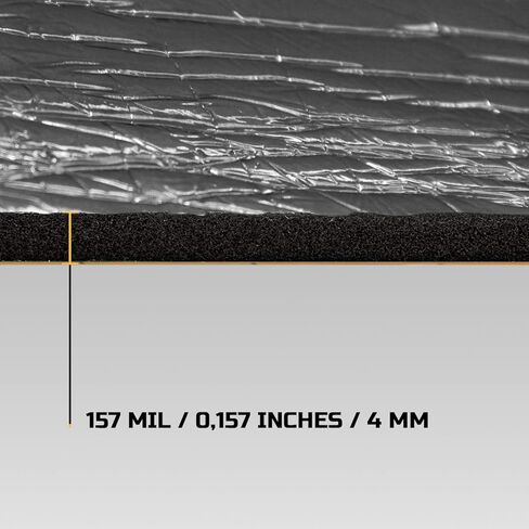 Siless Liner 157 mil (4 mm) 36 sqft Aluminum Foil Finish Car Sound Deadening & Heat Insulation Closed Cell Foam - PE Foam Sound Deadener in Kuwait