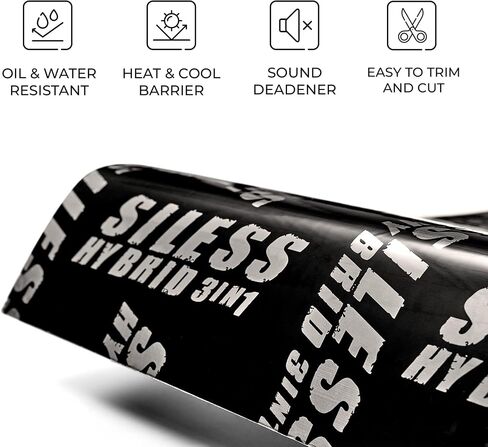 Siless Hybrid 3in1 200 mil 25 sqft Car Sound Deadening mat - Butyl Automotive Sound Deadener - Noise Insulation and Vibration Dampening Material in Kuwait