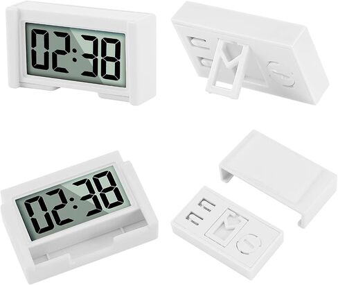 Youngfly Small Digital Clock, Mini Car Dashboard Clock Battery Operated, Car Truck Dashboard Time Self-Adhesive Bracket Vehicle Automotive Dash Stick on Air Vent Travel Folder Clock (Black) in Saudi Arabia