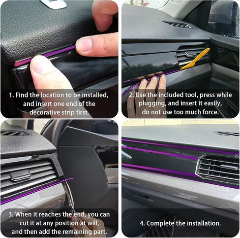 Car Interior Trim Strips,33ft Car Electroplating Decoration Styling Door Dashboard, Flexible Interior Trim Accessories with Installing Tool in Saudi Arabia