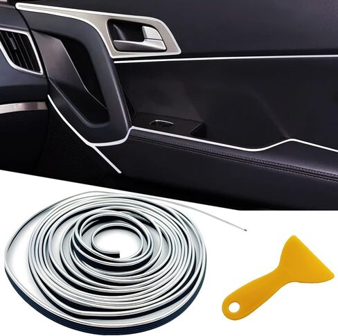 Car Interior Trim Strips,33ft Car Electroplating Decoration Styling Door Dashboard, Flexible Interior Trim Accessories with Installing Tool in Saudi Arabia