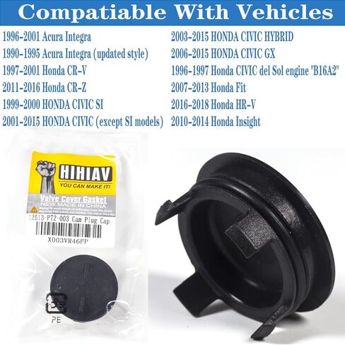 12513-P72-003 for Honda Civic Cylinder Head Cam Plug 1.7 1.8 with Seal 1990-2000 2001 2002 2003 2004 2005 2006 2007 2008 2009 2010 2011 2012-2018,CRV CR-V CR-Z Fit HR-V Insight 12513P72003 1.6 2.0L in Saudi Arabia