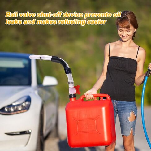 خرطوم إبريق الوقود، خرطوم إبريق حشو الوقود للسباق مع صمام كروي 3044 متوافق مع علب الوقود VP، علب البيض، علب LC2، علب وقود المرافق، 5 جالون، علب غاز السباق، بندر خرطوم الزناد (أبيض) in Saudi Arabia