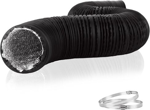 3Inch Flexible Ducting Hose 16.5 feet Black Aluminum Ducting Dryer Vent Hose with 2 Screw Clamps for Heating Ventilation Air Conditioning (HVAC), Boat Blower, Exhaust Grow Tents in Saudi Arabia